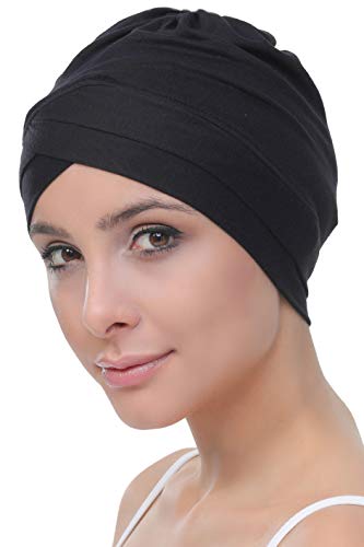 Deresina W-Mütze aus Bambus-Gewebe für Chemotherapie, Schwarz, One Size von Deresina Headwear