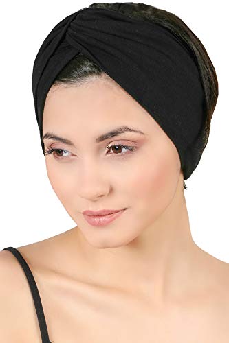 Klassisch Kreuz Stirnband für Damen - Schwarz von Deresina Headwear
