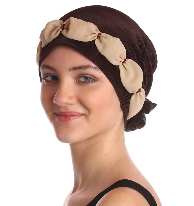 Deresina Chemo Kopfbedeckung, Gerafft Und Perlen Elegante Turban Für Haarverlust von DeresinaHeadwear