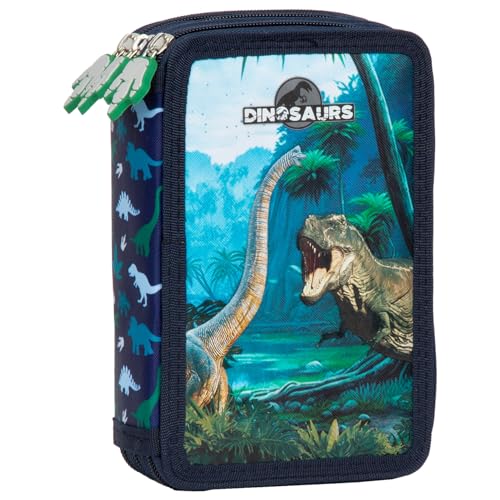 Derform Dino T Rex 3 Fach Federtasche gefüllt Federmäppchen Federmappe Dinosaurier von Derform