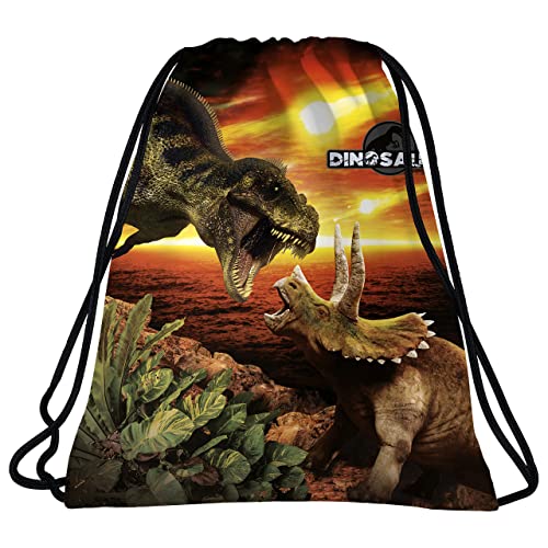 Derform Dinosaurier T Rex Kinder Turnbeutel Sportbeutel Rucksack Sporttasche Dino Giganotosaurus von Derform