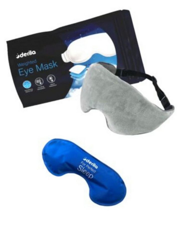 Derila Schlafmaske 3in1 Augenmaske mit Kühlpad für besseren Schlaf, Kältekompresse und Warme Kompresse. Schlafen Sie schneller ein. Weicher Bambus-Baumwollbezug + multifunktionaler Innenbeutel. Innenbeutel einfrierbar. für einen perfekten Schlaf., 2-tlg., Wohltuende Wärme- und Kältetherapie von Derila