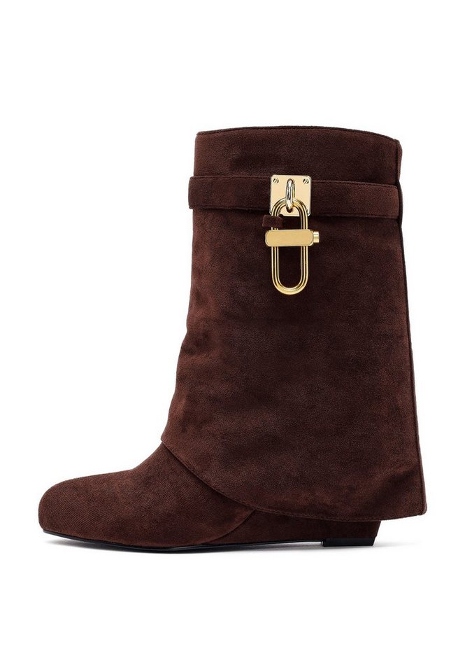 Derimod Keilabsatz-Stiefeletten aus Kunstvelours Ankleboots von Derimod