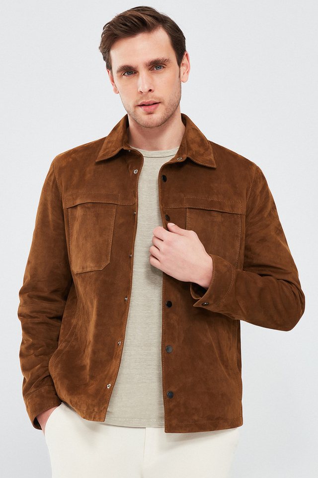 Derimod Lederjacke Enzo Lederjacke mit Hemdkragen von Derimod