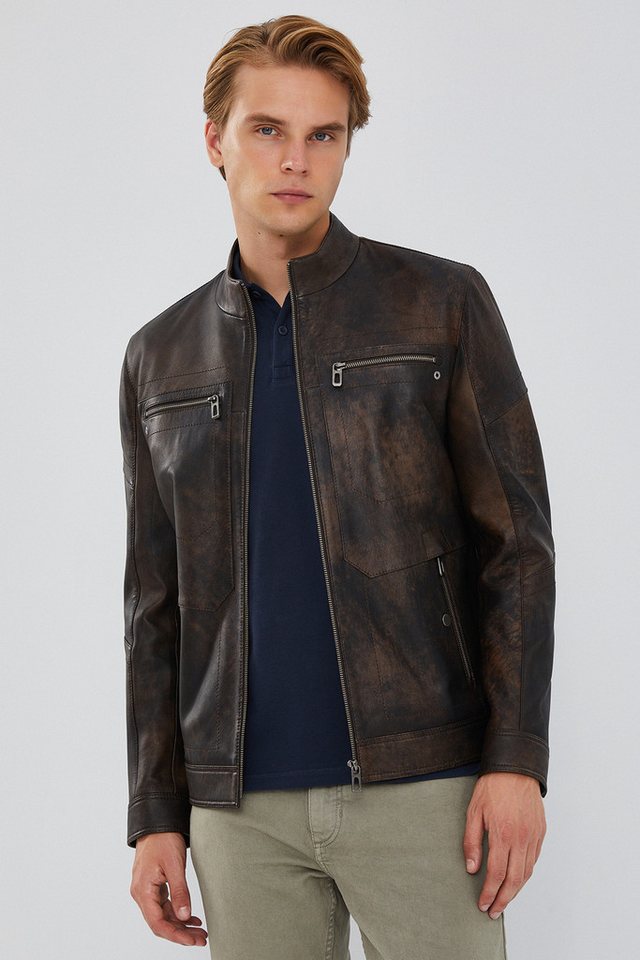 Derimod Lederjacke Herren Slim Fit Jacke aus echtem Leder von Derimod