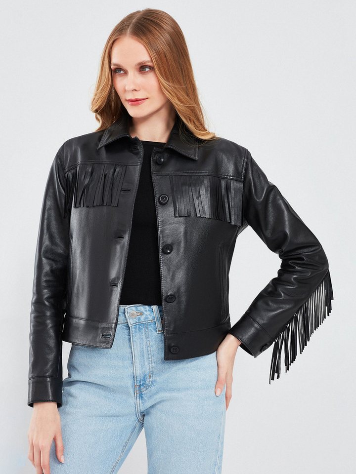 Derimod Lederjacke Luna Lederjacke mit Fransen von Derimod