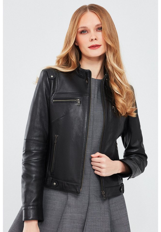 Derimod Lederjacke Reißverschluss, kurze Passform von Derimod