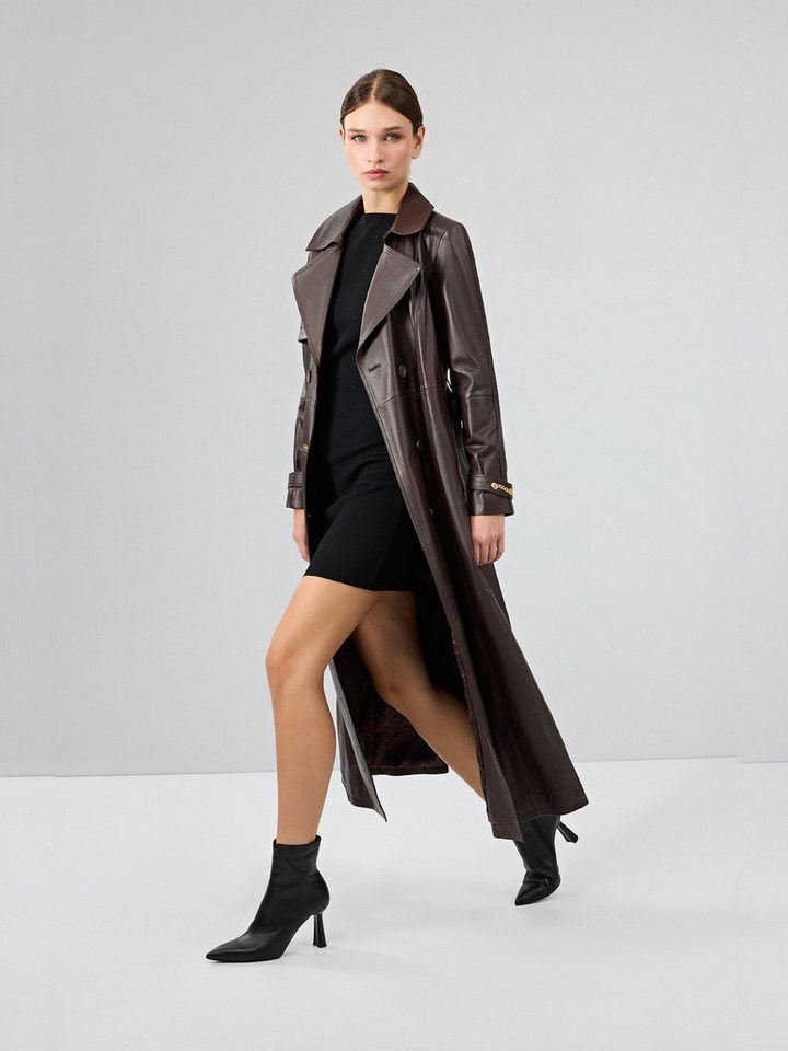 Derimod Lederjacke Taillengürtel, Knopfverschluss von Derimod