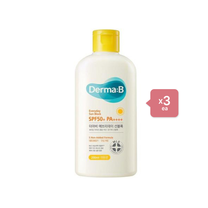 Derma:B - Everyday Sun Block SPF50+ PA++++ - 200ml (3ea) Set von Derma:B