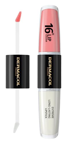 NEU Dermacol - 16-Hour Lip Colour, High Pigmentation Lip Gloss, Two-Phase Lip Gloss, Kiss-Proof Lip Make-up with Matte Finish and Shine, no. 1, Bella Aura von Dermacol