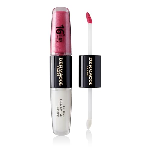 NEU Dermacol - 16-Hour Lip Colour, High Pigmentation Lip Gloss, Two-Phase Lip Gloss, Kiss-Proof Lip Make-up with Matte Finish and Shine, no. 15, Dazzling Diva von Dermacol