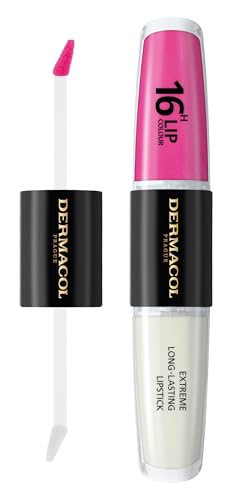 NEU Dermacol - 16-Hour Lip Colour, High Pigmentation Lip Gloss, Two-Phase Lip Gloss, Kiss-Proof Lip Make-up with Matte Finish and Shine, no. 18, Cotton Candy von Dermacol