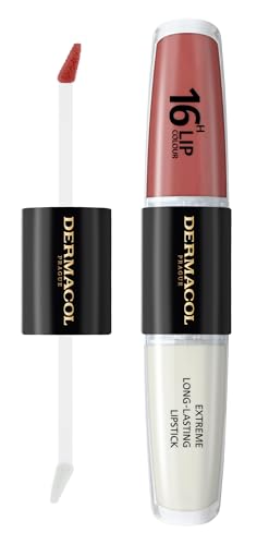 NEU Dermacol - 16-Hour Lip Colour, High Pigmentation Lip Gloss, Two-Phase Lip Gloss, Kiss-Proof Lip Make-up with Matte Finish and Shine, no. 23, Mocha Brown von Dermacol