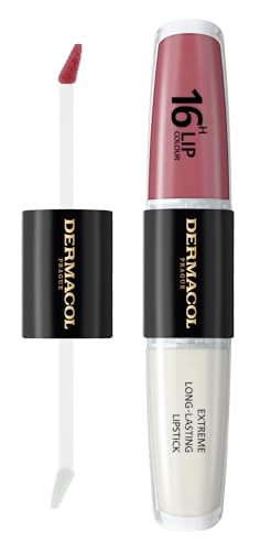 NEU Dermacol - 16-Hour Lip Colour, High Pigmentation Lip Gloss, Two-Phase Lip Gloss, Kiss-Proof Lip Make-up with Matte Finish and Shine, no. 33, Viva Glam von Dermacol