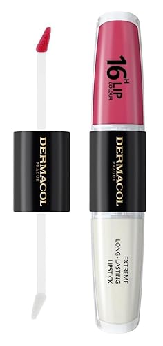 NEU Dermacol - 16-Hour Lip Colour, High Pigmentation Lip Gloss, Two-Phase Lip Gloss, Kiss-Proof Lip Make-up with Matte Finish and Shine, no. 6, Merry Berry von Dermacol