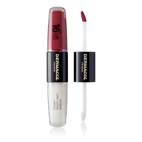 NEU Dermacol - 16-Hour Lip Colour, High Pigmentation Lip Gloss, Two-Phase Lip Gloss, Kiss-Proof Lip Make-up with Matte Finish and Shine, no. 6, Merry Berry von Dermacol