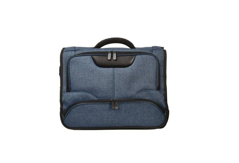 Dermata Laptoptasche Business Notebooktasche Umhängetasche 17 Zoll Navy-Blau von Dermata