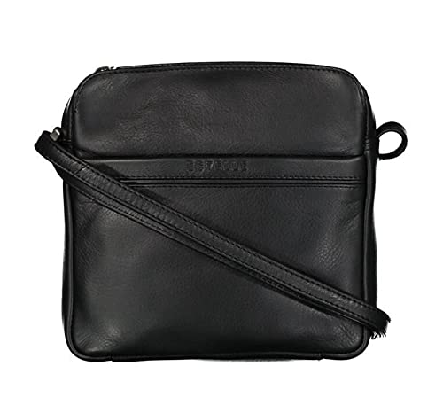 Dernier ESTELLE Leder Damentasche Umhängetasche Ledertasche 18 x 18 x 04 cm (Schwarz) von Dernier