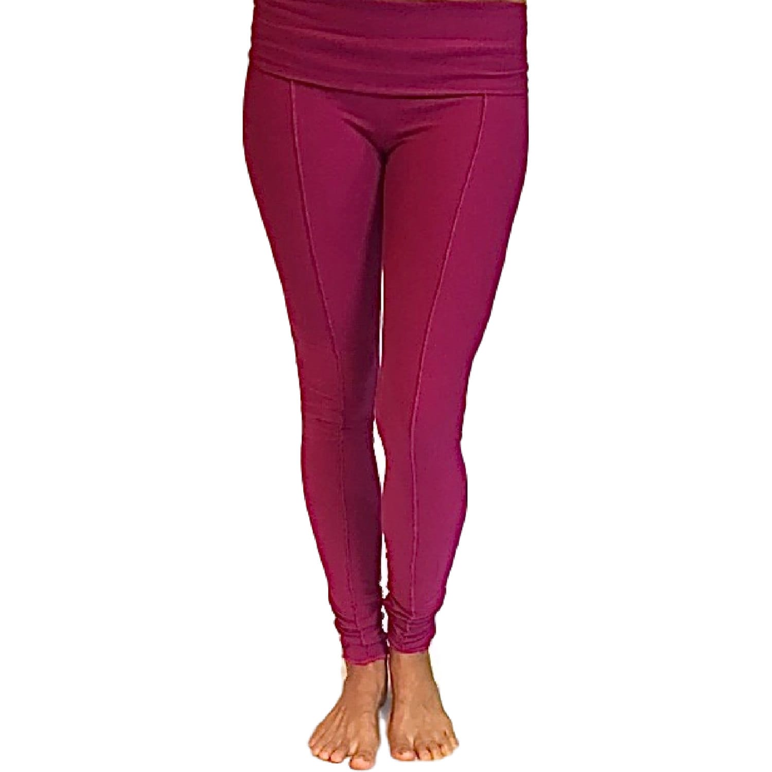 Geraffte Yoga Leggings Falten Über Bund, Baumwolle Lycra Tanzhose Yogini Leggings von DervishClothing