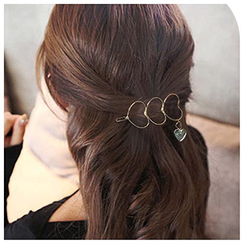 Dervivea Böhmen Herz Haarklammer Haarnadel Gold Herz Tropfen Haarspange Liebe Herz Haarklammern Haarnadel Hohlen Herz Haarnadeln Haarschmuck Für Frauen Und Mädchen Kopfschmuck von Dervivea