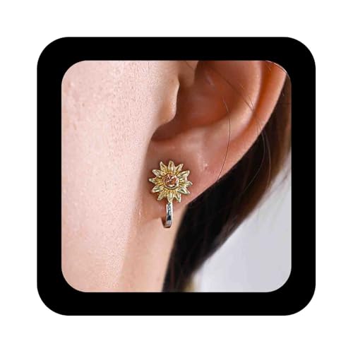 Dervivea Böhmischen Kristall Gänseblümchen Ohr Jacke Ohrringe Gold Strass Gänseblümchen Ohrstecker Winzigen Gänseblümchen Kristall Blume Ohrring Vintage Gänseblümchen Blume Ohrring Schmuck Für Frauen von Dervivea