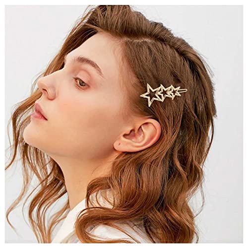 Dervivea Bohème Stern Haarspange Barrette Gold Stern Seite Clip Kopfbedeckung Minimalistische Geometrische Haarspange Hohlen Stern Haarspange Pin Haar-Accessoire Für Frauen Und Mädchen Kopfschmuck von Dervivea