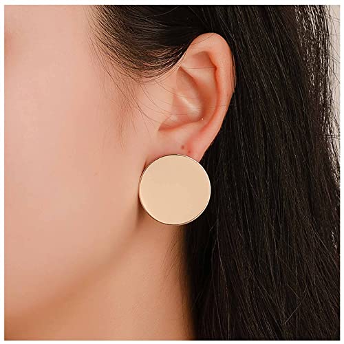 Dervivea Bohemia Coin Disc Ohrringe Gold Kreis Ohrstecker Runde Disc Ohrstecker Minimalistische geometrische Ohrringe Schmuck für Frauen und Mädchen von Dervivea