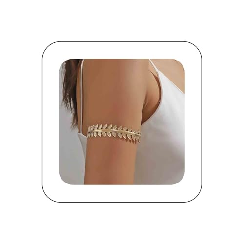 Dervivea Boho Blatt Oberarm Armreif Gold Blatt Armreif Armband Verstellbar Metall Armreif Armreif Offene Blätter Armreif Armband Armband Schmuck Für Frauen von Dervivea