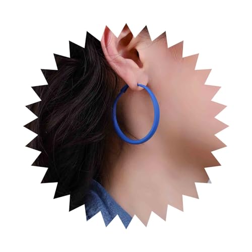 Dervivea Boho Bunte Reifen Ohrringe 80er Kreis Reifen Ohrringe Große Blaue Matte Reifen Ohrringe Candy Farbe Runde Reifen Ohrringe Offener Kreis Tropfen Ohrringe Schmuck Für Frauen Und Mädchen von Dervivea