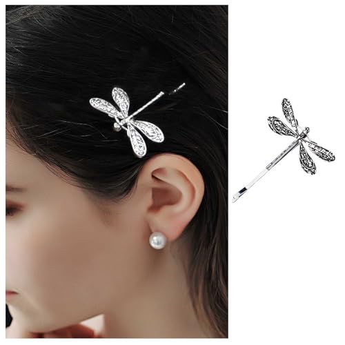 Dervivea Boho Dragongly Haarspange Pins Dragongly Bobby Pin Minimalistisch Metall Haarspange Clip Silber Haarnadeln Clip Libelle Sied Clip Haarnadel Dekorative Haarschmuck Für Frauen Und Mädchen von Dervivea