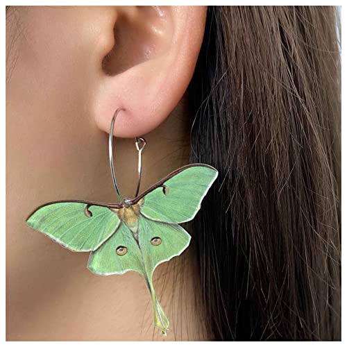 Dervivea Boho Grüner Schmetterling Reif Ohrringe Acryl Schmetterling Ohrringe Große Schmetterling Tropfen Ohrringe Insekt Schmetterling Ohrringe Schmuck Für Frauen Und Mädchen von Dervivea