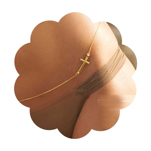 Dervivea Boho Kreuz Taille Kette Gold Kreuz Bauch Kette Kreuz Kruzifix Körper Kette Kreuz Taille Gürtel Sommer Bikini Taille Körper Kette Schmuck Für Frauen Und Mädchen von Dervivea