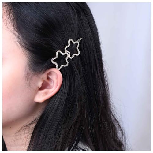 Dervivea Boho Kristall Blume Haarspange Barrette Hohl Cz Blume Seite Clip Haarnadel Gold Blume Haarnadeln Clip Strass Blume Form Haed Clip Dekorative Haarschmuck Für Frauen Und Mädchen Kopfschmuck von Dervivea