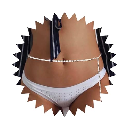 Dervivea Boho Kristall Taille Kette Gold Tennis Bauch Kette Sexy Strass Körper Kette Cz Bauch Kette Sommer Bikini Taille Körper Kette Schmuck Für Frauen Und Mädchen von Dervivea