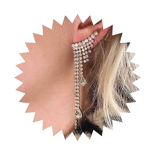 Dervivea Boho Lange Strass Quasten Ohrringe Kristall Braut Ohrringe Silber Strass Ohrringe Kristall Fransen Ohrringe Schmuck Für Frauen Und Mädchen von Dervivea