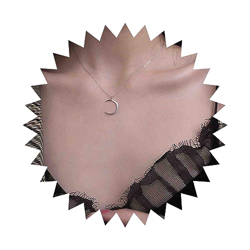 Dervivea Boho Mondsichel Choker Halskette Silber Mondsichel Anhänger Halskette Halbmond Halskette Kette Horn Mondsichel Halskette Schmuckf Für Frauen Und Mädchen von Dervivea