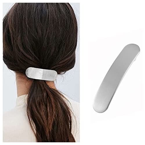 Dervivea Französische Metallstange Haarspange Geometrie Haarspange Clip Minimalistische Pferdeschwanz Halter Haarspange Silber Bar Haarspange Clip Dekorative Haarschmuck Für Frauen von Dervivea