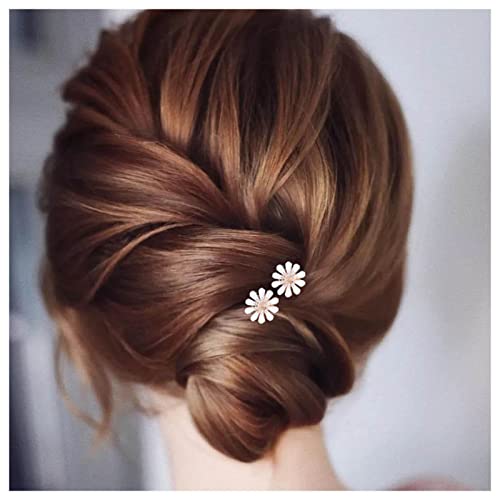 Dervivea Gänseblümchen Hochzeiten Haarnadeln Blume Braut Haarteil Pin Vintage Blume Haarnadeln Barrette Gold Blume Haarnadel Clips Dekorative Haar-Accessoires Für Frauen Und Mädchen Packung Von 2 von Dervivea