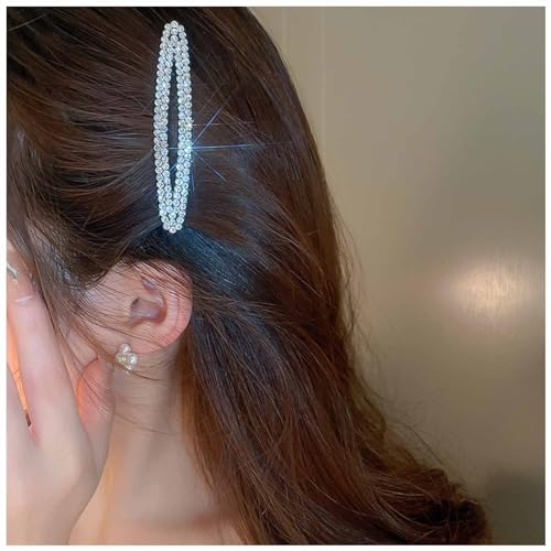 Dervivea Glitzernde Strassstein Haarspange Silber Kristall Barrette Haarspangen Bling Cz Seite Haarnadel Strass Nicht Rutschen Haarspange Dekorative Haarschmuck Für Frauen Und Mädchen Kopfschmuck von Dervivea