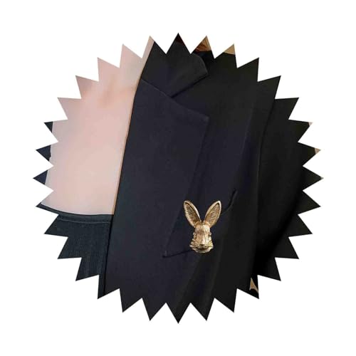 Dervivea Gold Kaninchen Brosche Pin - Elegante Tier Brosche Anstecknadel für Frauen und Mädchen - Modernes Schmuckstück mit Kristall und Metall - Ideal für Partys, Hochzeiten und als Geschenk von Dervivea