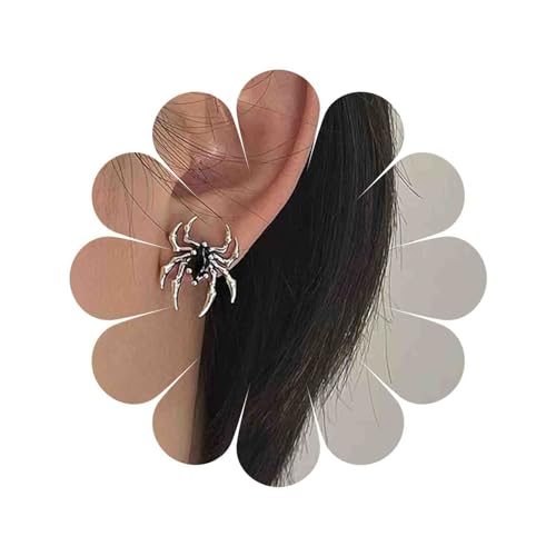 Dervivea Gothic Spinnen Ohrstecker Onyx Spinnen Ohrringe Punk Kristall Spinne Ohrringe Silber Spinne Halloween Ohrringe Tier Statement Ohrringe Schmuck Für Frauen Und Mädchen von Dervivea