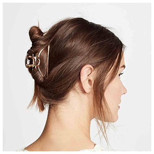 Dervivea Metall Gold Haar Klaue Haarspange Hohl Geometrische Haarspange Barrette Dicke Pferdeschwanz Haarspange Klaue Großes Dreieck Haar Kiefer Klaue Clip Dekoratives Haarzubehör Für Frauen von Dervivea