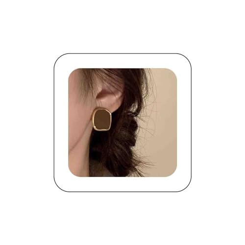 Dervivea Minimalistische Emaillierte Quadratische Ohrstecker Braun Emaillierte Quadratische Ohrringe Quadratische Knopf-Ohrstecker Bunt Emaillierte Geometrische Ohrringe Schmuck Für Frauen Und Mädchen von Dervivea