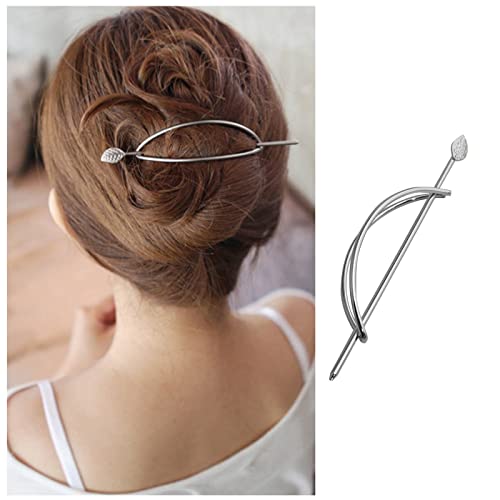 Dervivea Minimalistische Silberne Haarspange Barrette Oval Haar Dutt Halter Französisch Metall Haar Manschette Clip Geometrische Haarnadel Manschette Dekorative Haarschmuck Für Frauen Und Mädchen von Dervivea