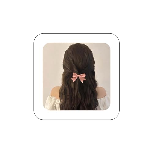 Dervivea Rosa Schleife Haarspange Barrette Kleine Schleife Haarspange Schleife Knoten Alligator Clip Kopfbedeckung Niedlichen Satinbogen Kopf Clip Dekorative Haarschmuck Für Frauen Und Mädchen von Dervivea