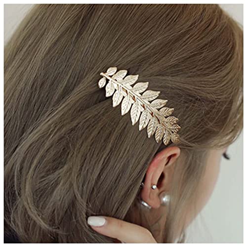 Dervivea Vintage Blätter Haarspangen Gold Blatt Haarnadel Böhmisches Blatt Haarspange Griechische Göttin Haarspange Barrette Metall Blatt Haarspange Dekoratives Haarzubehör Für Frauen Und Mädchen von Dervivea