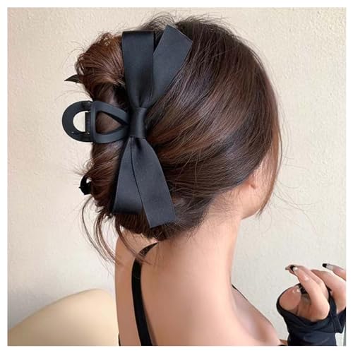 Dervivea Vintage Bogen Haarspange Clilp Großer Bogenknoten Halter Haarspange Schleife Haarspange Kralle Schwarz Haarspange Barrette Dicke Lockige Haarspange Dekoratives Haarzubehör Für Frauen von Dervivea