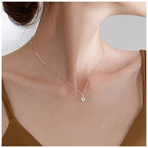 Dervivea Vintage Cz Choker Halskette Kleine Kristall Halskette Silber Solitär Anhänger Halskette Runde Italienische Kette Halskette Kettenschmuck Für Frauen Und Mädchen von Dervivea