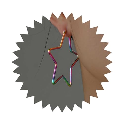 Dervivea Vintage Farbenfrohe Stern Ohrringe Stern Huggie Reifen Ohrringe Großer Stern Reifen Ohrringe Himmlischer Stern Ohrstecker Ohrringe Hohl Glück Stern Ohrringe Schmuck Für Frauen Und Mädchen Dervivea Vintage Farbenfrohe Stern Ohrringe Stern Huggie Reifen Ohrringe Großer Stern Reifen Ohrringe Himmlischer Stern Ohrstecker Ohrringe Hohl Glück Stern Ohrringe Schmuck Für Frauen Und Mädchen von Dervivea
