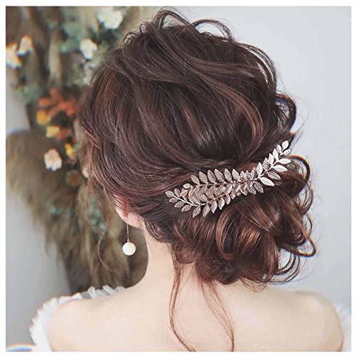 Dervivea Vintage Große Blätter Haarkamm Blatt Olivenzweig Haarkamm Goldblatt Hochzeit Haarkämme Metall Blätter Braut Haarteil Dekorative Haarschmuck Für Frauen Und Mädchen Kopfschmuck von Dervivea